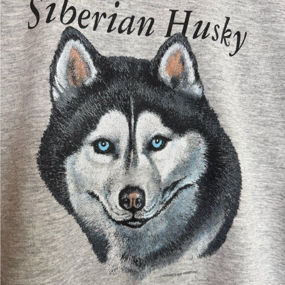 Vintage Gray Siberian Husky Graphic Sweatshirt - Picture 2 of 6